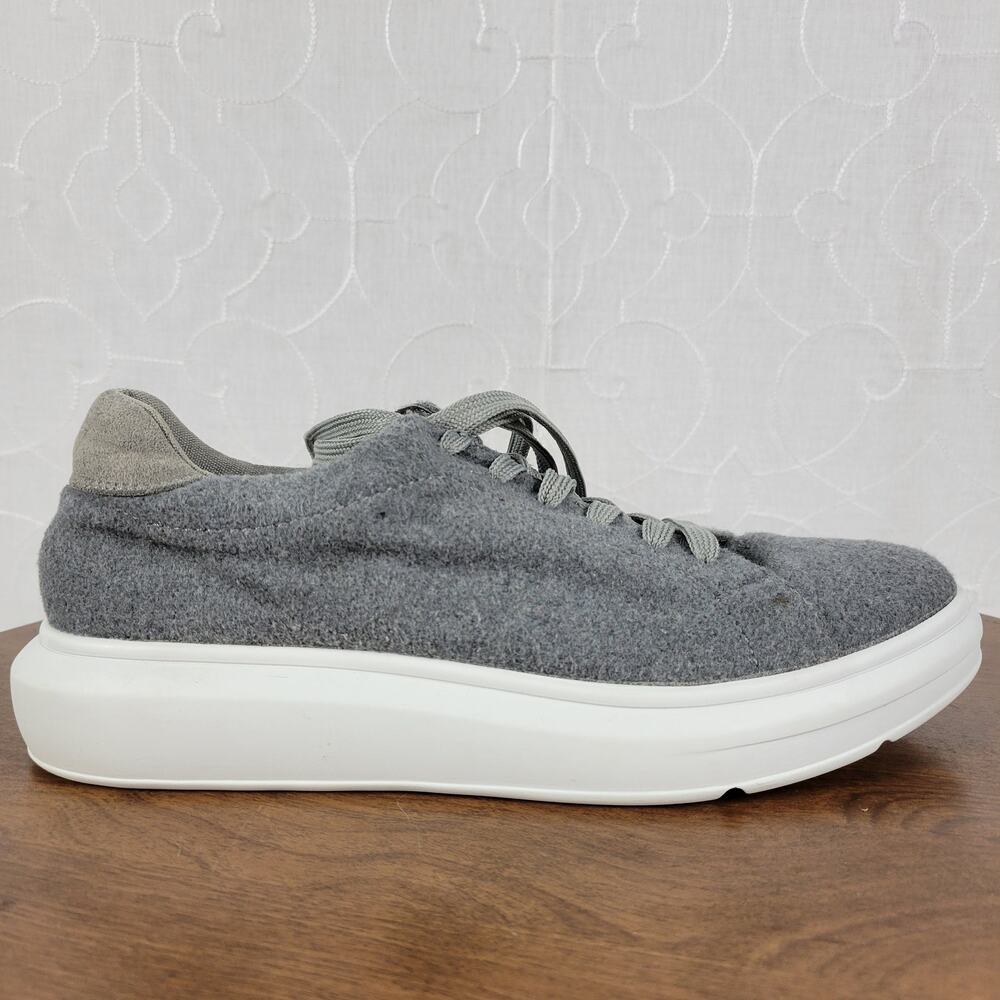 Asos Womens Shoes 7 Grey Fabric Padded Lace Up Low-top Platform Fashion Sneakers